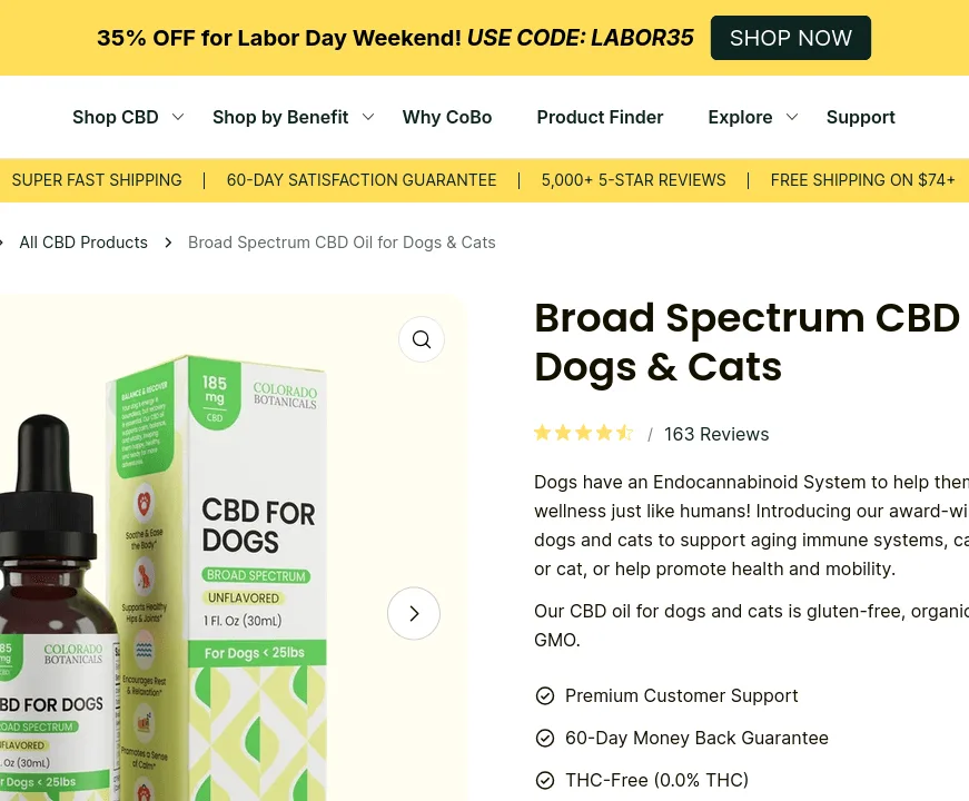 Colorado Botanicals Broad Spectrum CBD Oil for Dogs & Cats image 4