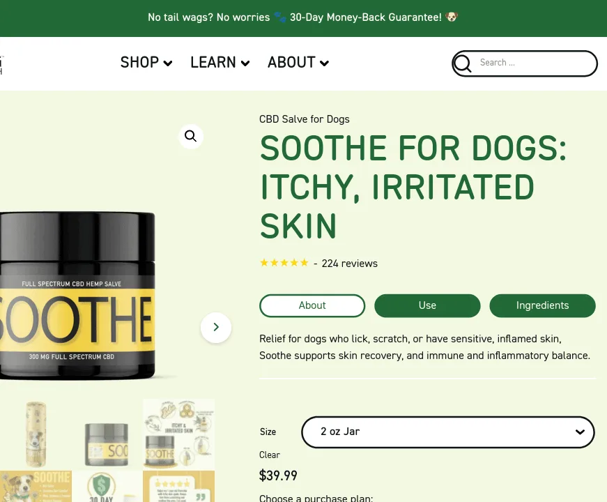 Dog Health SOOTHE CBD Salve for Dogs image 4