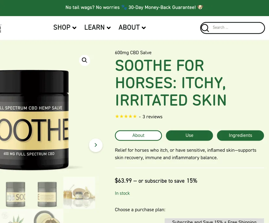Dog Health SOOTHE for Horses: Itchy, Irritated Skin image 4