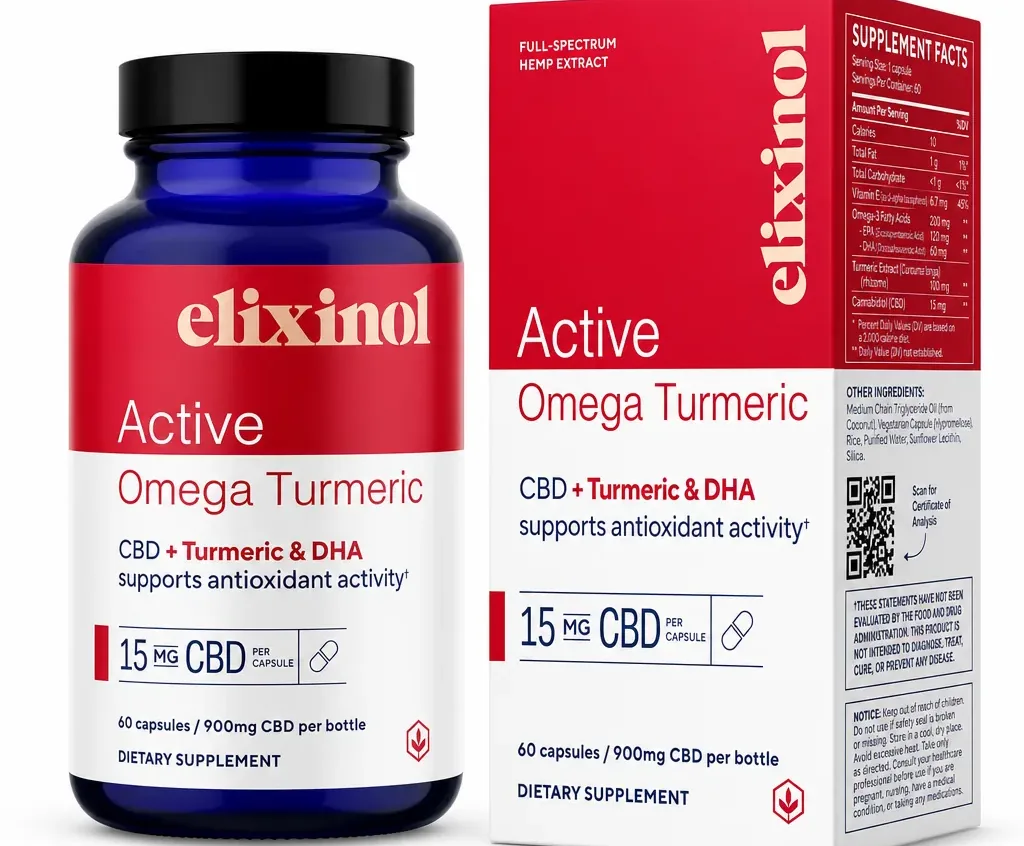 Elixinol Active Omega Turmeric Capsules image 2