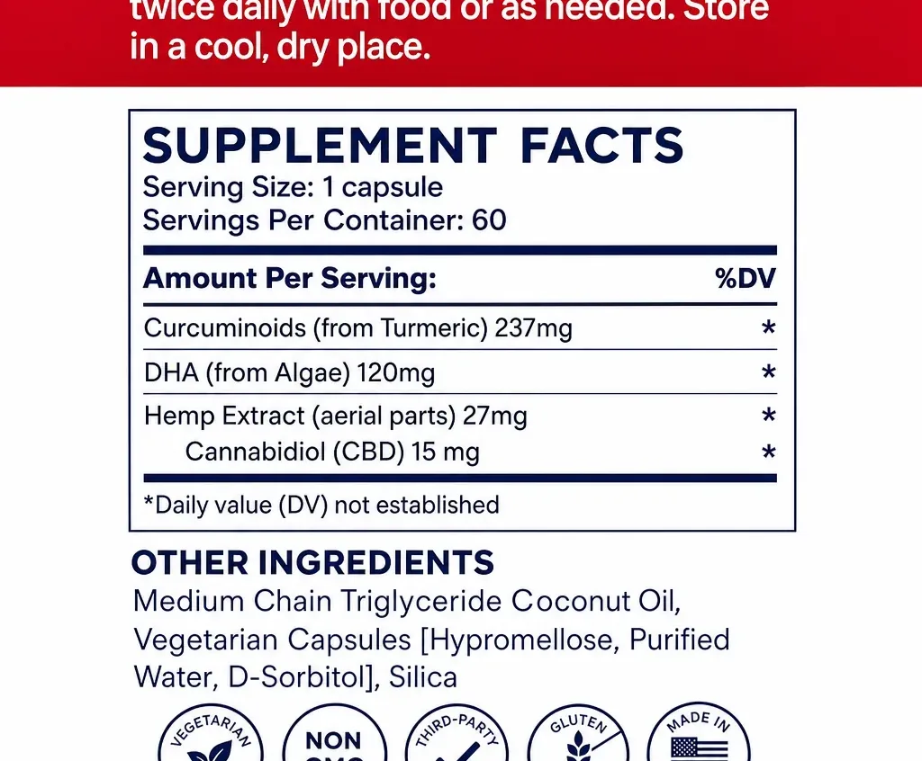 Elixinol Active Omega Turmeric Capsules image 3