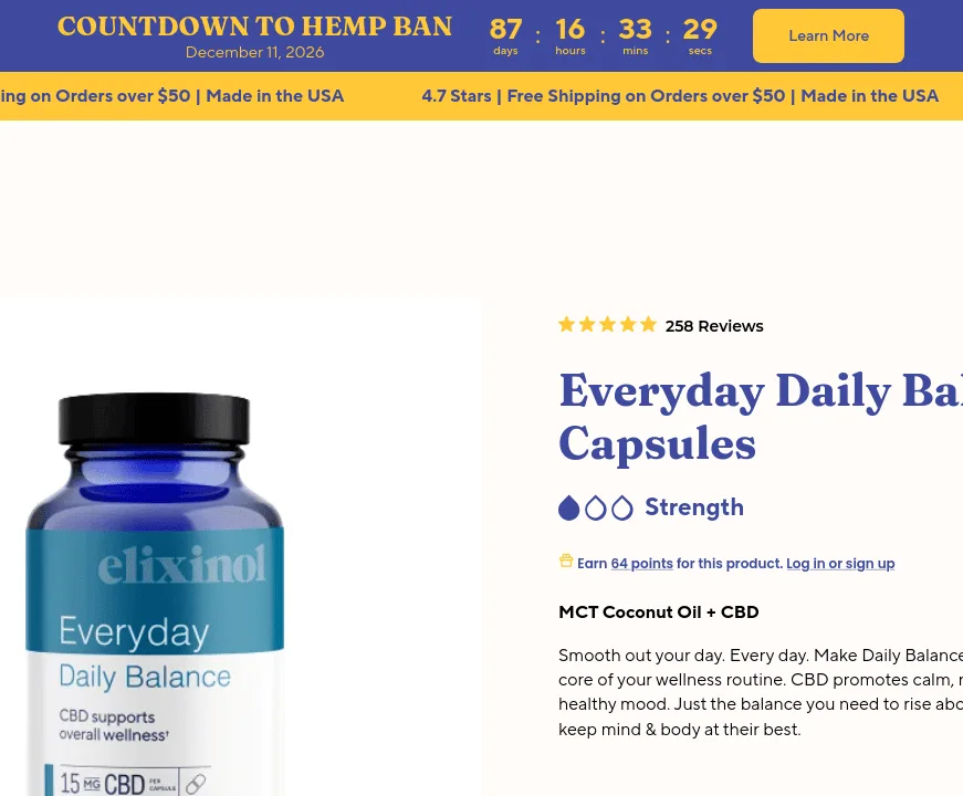 Elixinol Everyday Daily Balance Capsules image 4