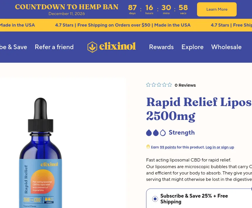 Elixinol Rapid Relief Liposome image 4