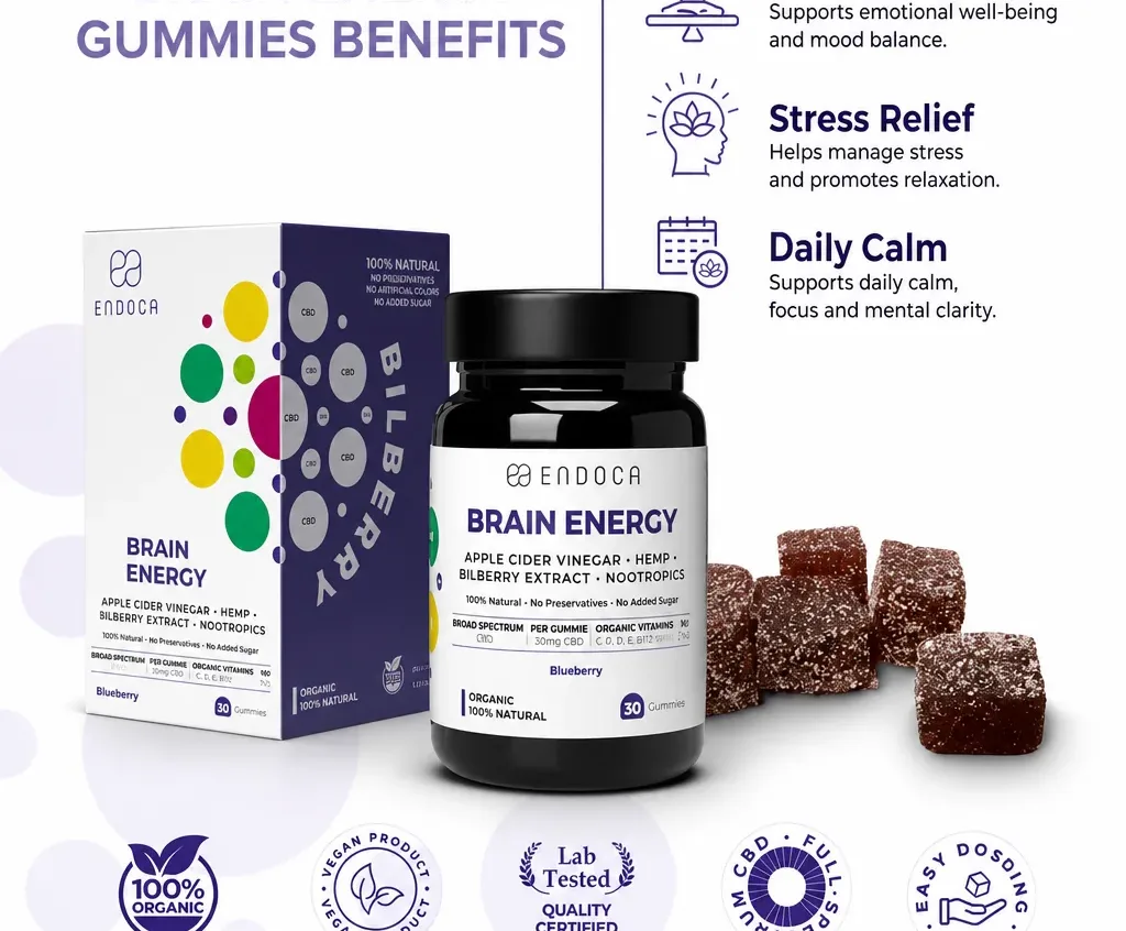 Endoca Brain Energy Bilberry Gummies image 3