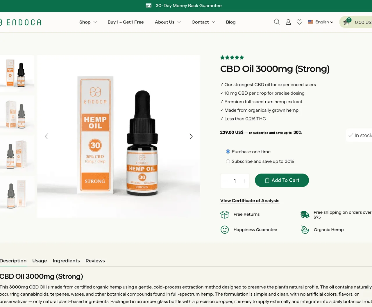 Endoca CBD Oil Strong image 4