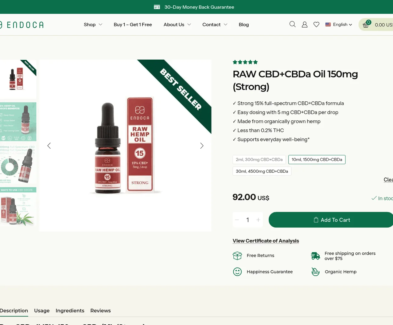 Endoca RAW CBD+CBDa Oil image 4