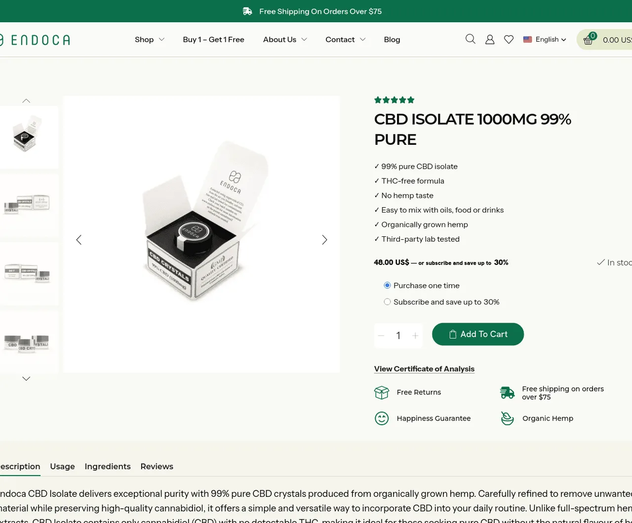 Endoca CBD Isolate Powder image 4