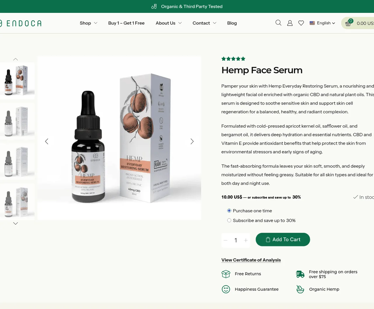 Endoca Hemp Face Serum image 4