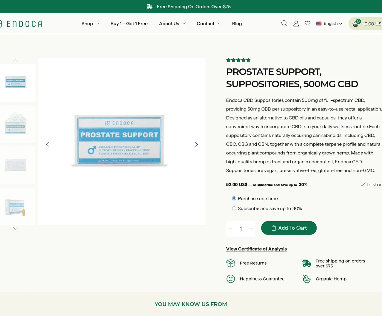 Endoca Prostate Support Suppositories image 4