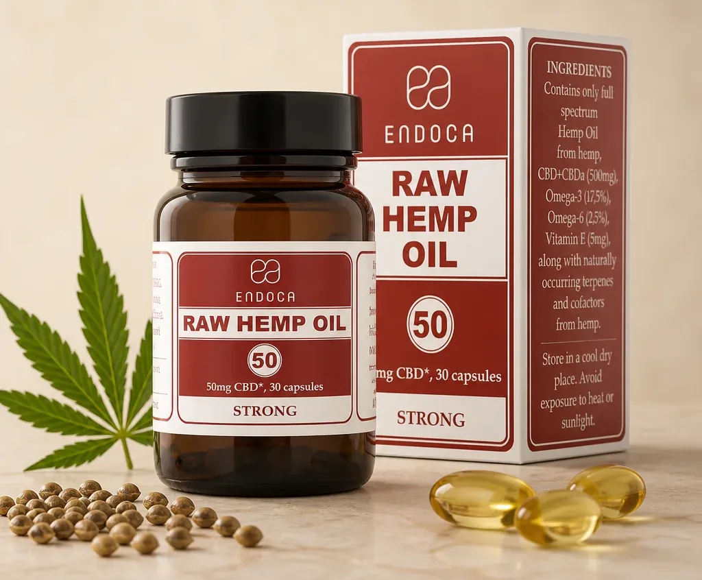 Endoca Raw CBD Capsules Strong image 2