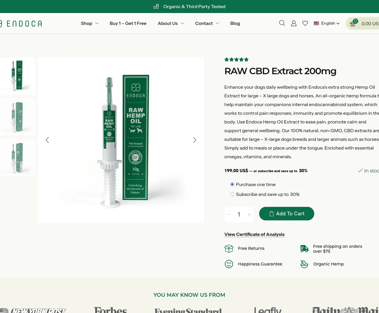Endoca Raw CBD Paste Organic Hemp Applicator image 4