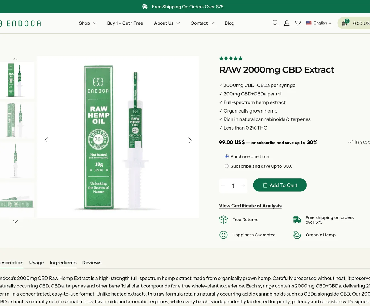 Endoca Raw CBD Extract Paste with CBDa Applicator image 4