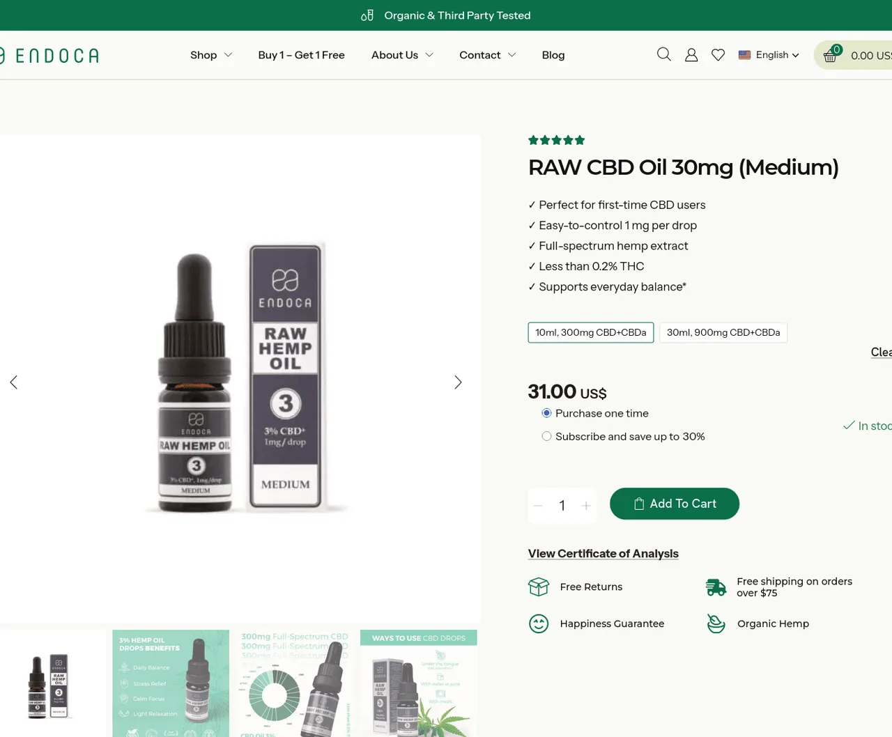 Endoca RAW CBD Oil image 4