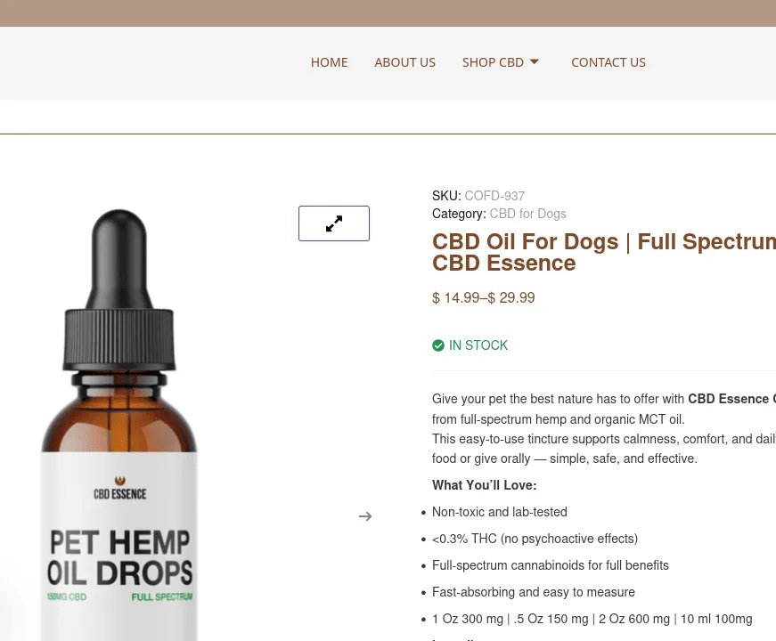 Essence CBD Oil For Dogs image 3