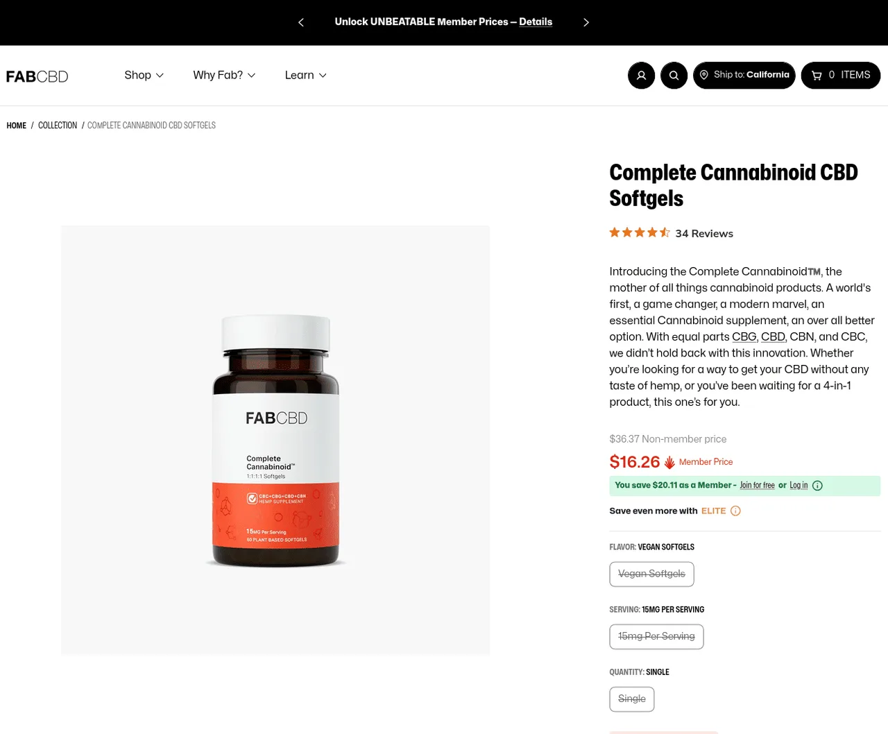 FABCBD Complete Cannabinoid Softgels image 4