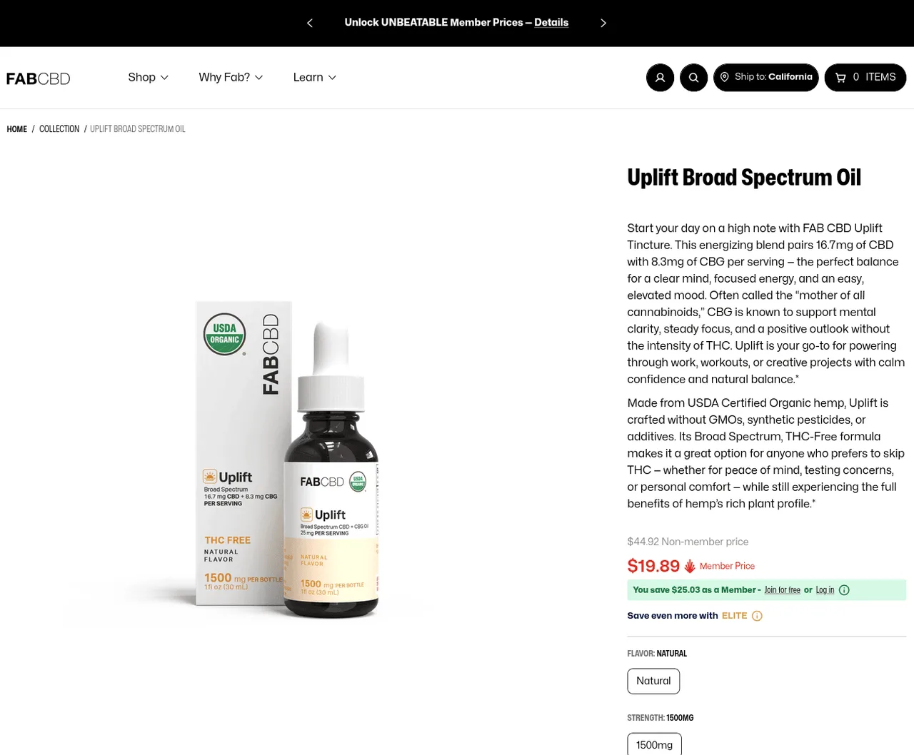 FABCBD Uplift Broad Spectrum Oil image 4