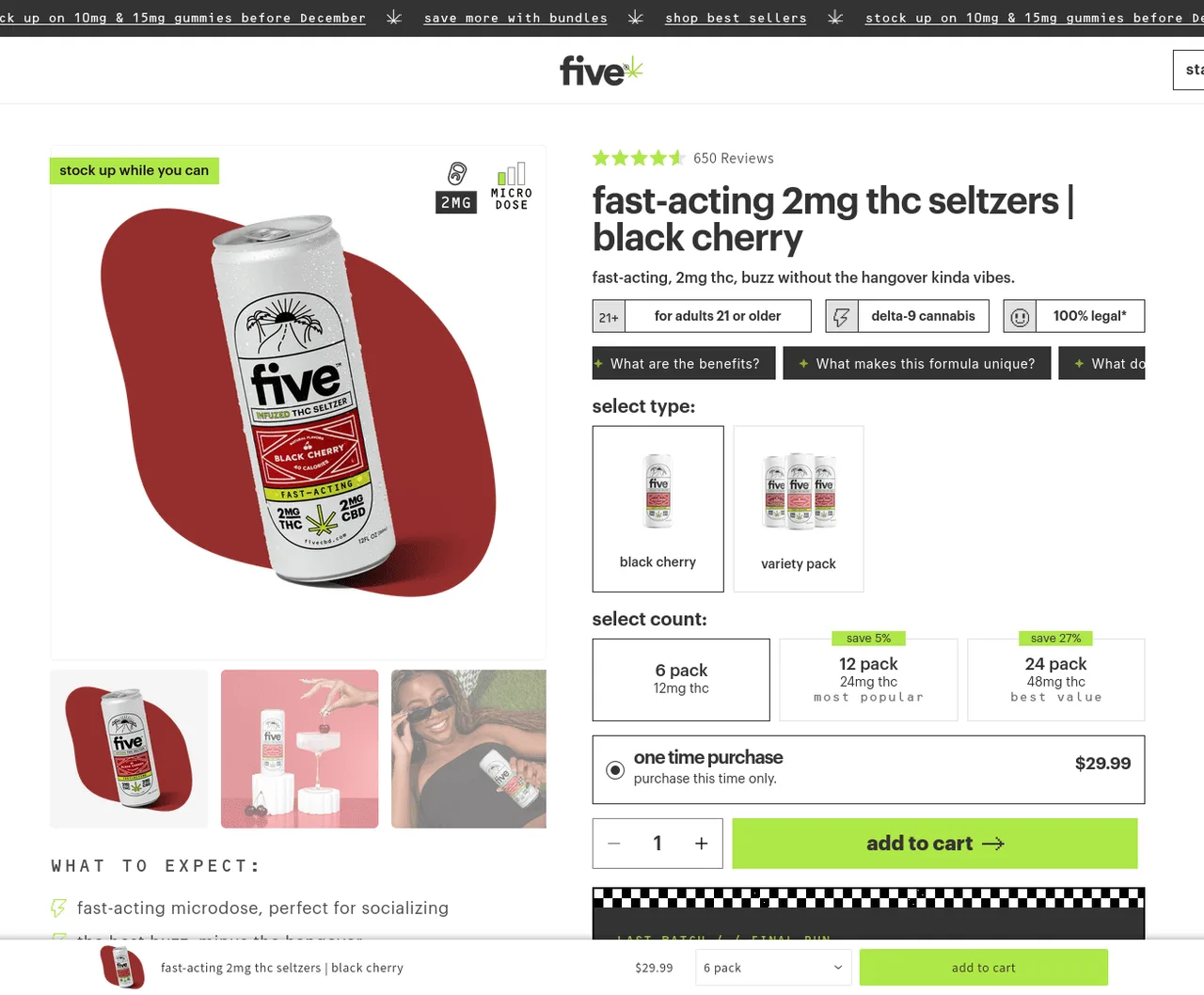 five CBD Black Cherry Seltzers image 4