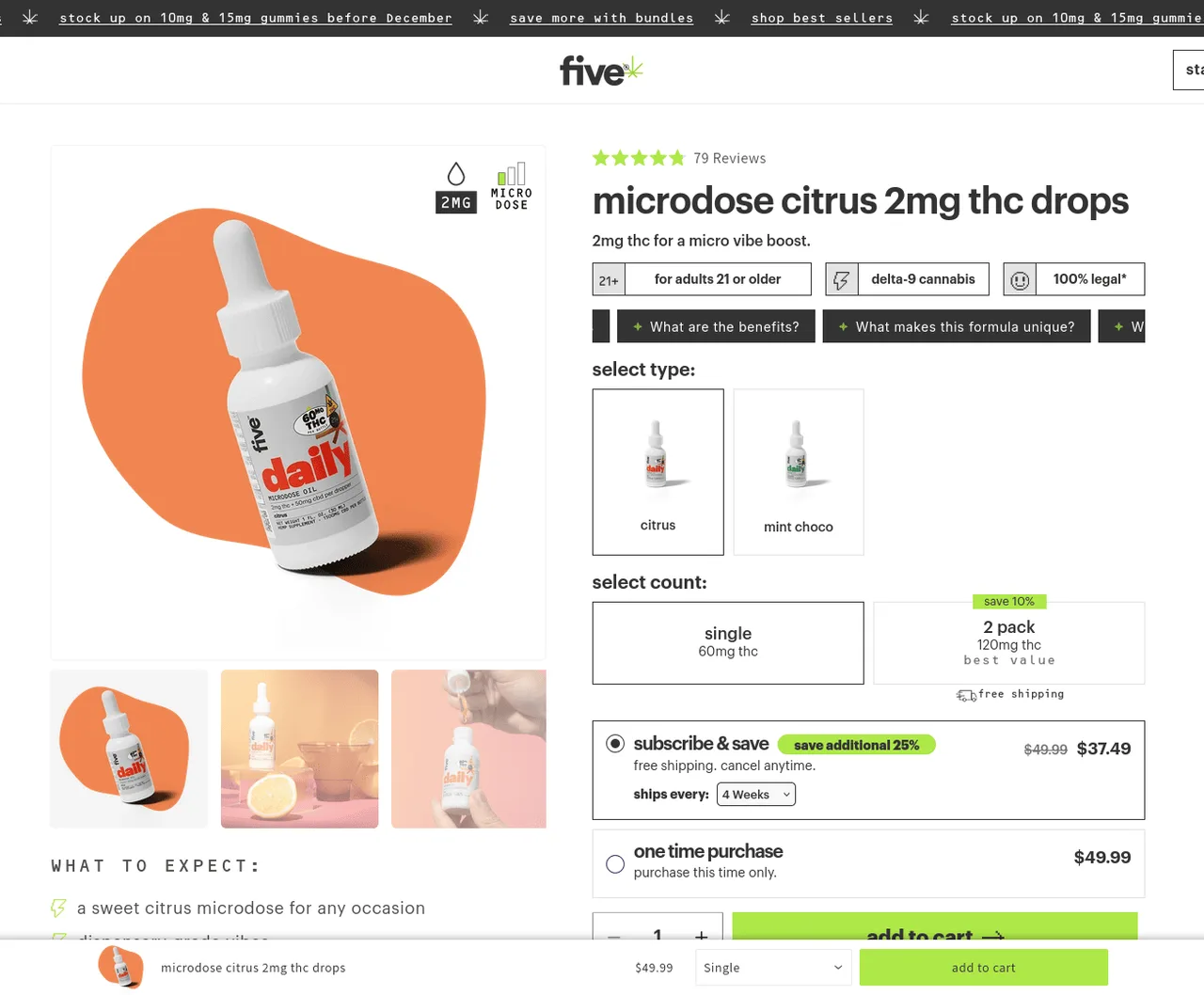 five CBD Citrus Drops image 4