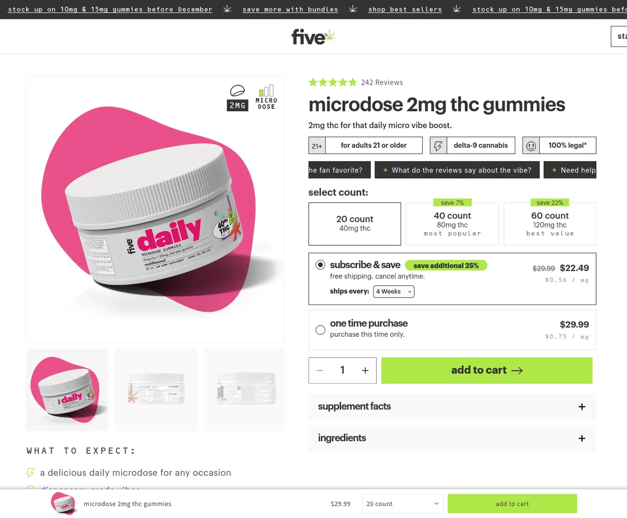 five CBD Microdose Gummies image 4