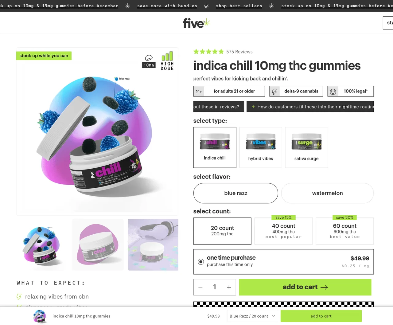 five CBD Indica Chill image 4