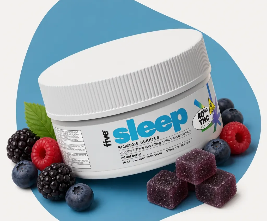 five CBD Microdose Sleep Gummies