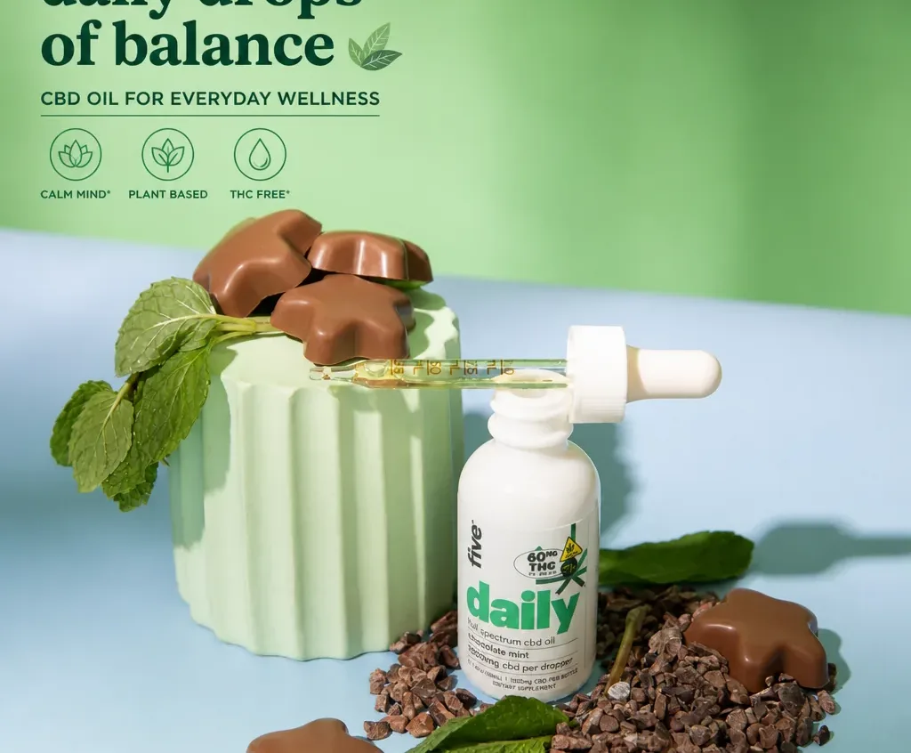 five CBD Mint Chocolate Drops image 2