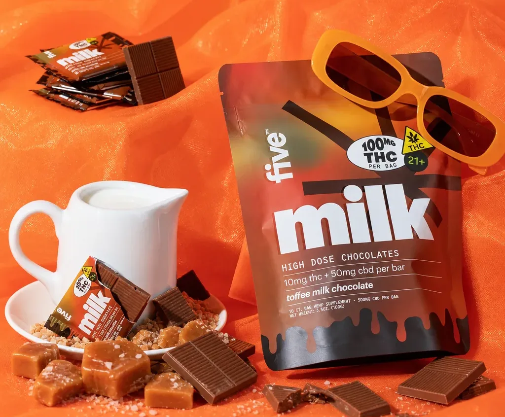 five CBD Toffee Milk Chocolates image 3