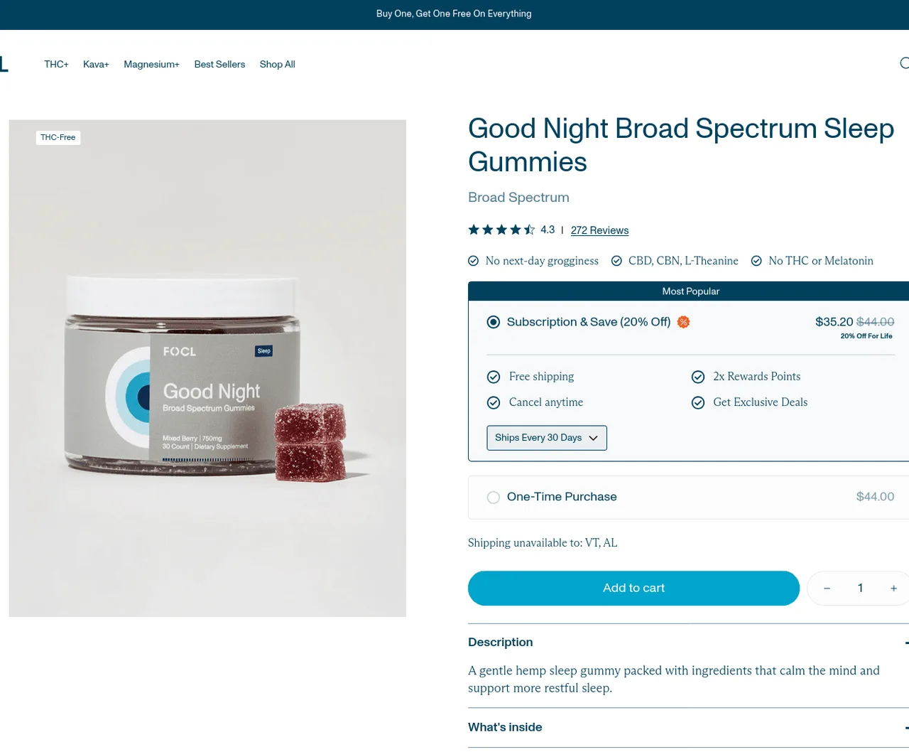 FOCL Good Night Broad Spectrum Sleep Gummies image 4