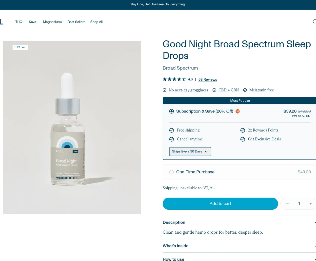 FOCL Good Night Broad Spectrum Sleep Drops image 4