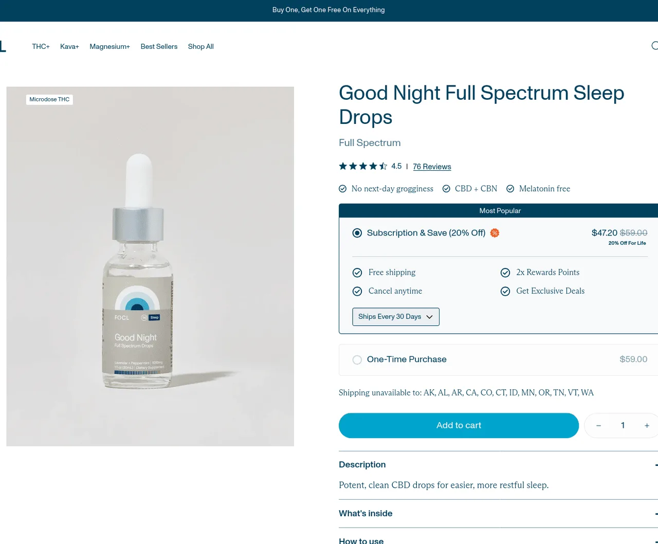 FOCL Good Night Full Spectrum Sleep Drops image 4
