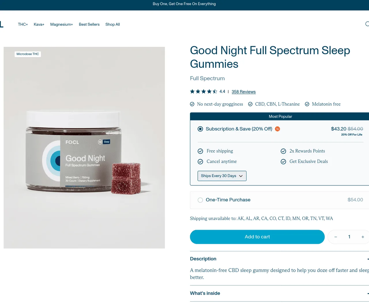 FOCL Good Night Full Spectrum Sleep Gummies image 4