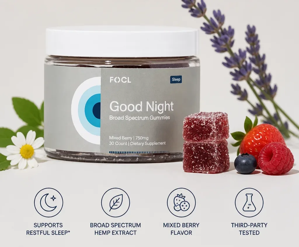 FOCL Good Night Broad Spectrum Sleep Gummies