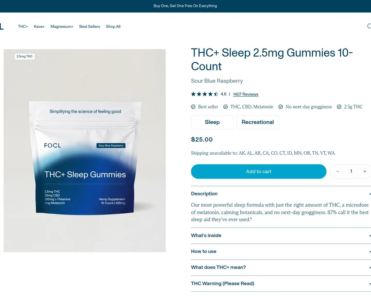 FOCL THC+ Sleep Gummies image 4