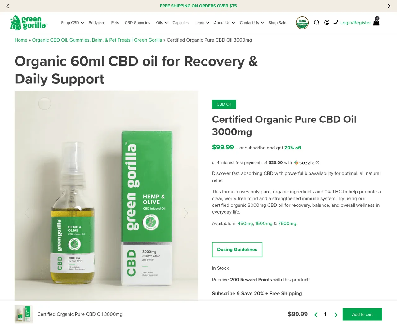Green Gorilla Pure CBD Oil image 2