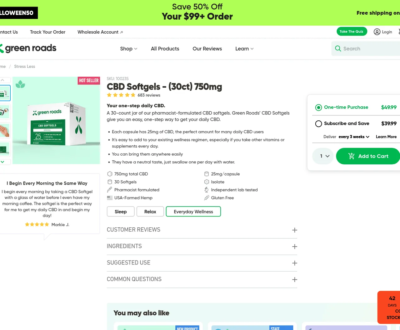 Green Roads CBD Softgels image 2