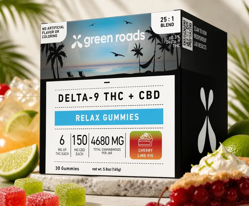 Green Roads Cherry Lime Pie THC Relax Gummies