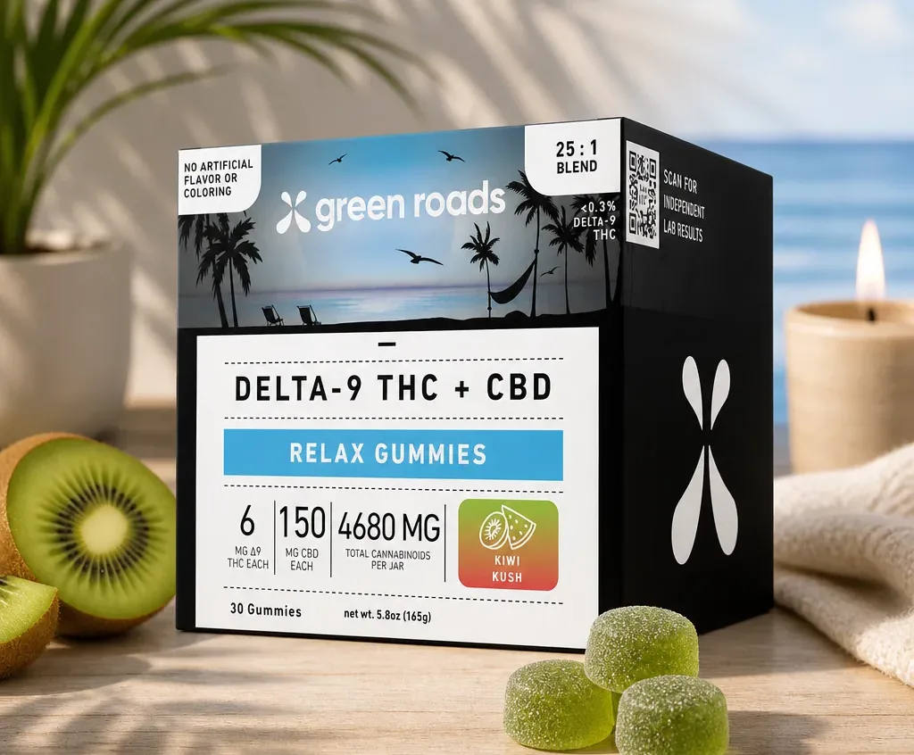 Green Roads Kiwi Kush THC Relax Gummies