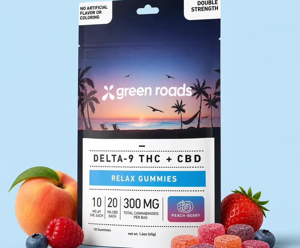 Green Roads Peach Berry Relax Gummies