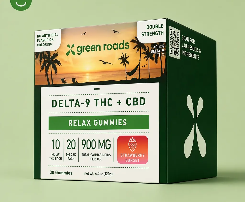 Green Roads Strawberry Sunset Relax Gummies