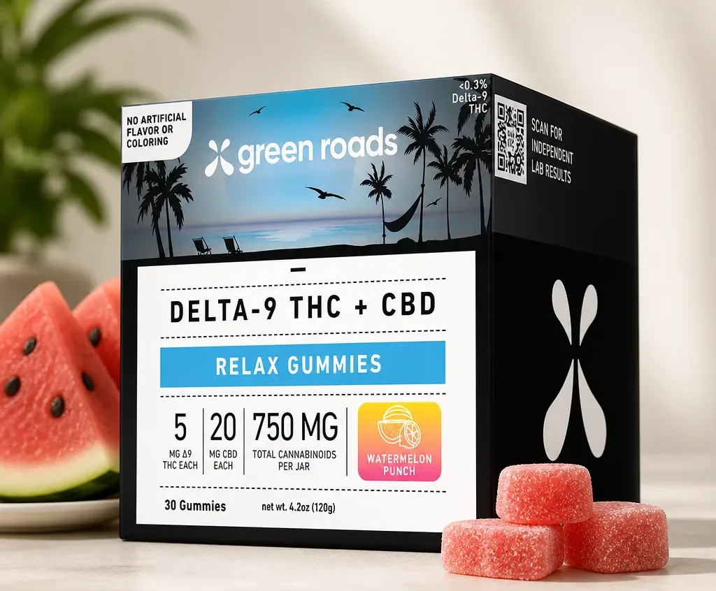 Green Roads Watermelon Punch Relax Gummies