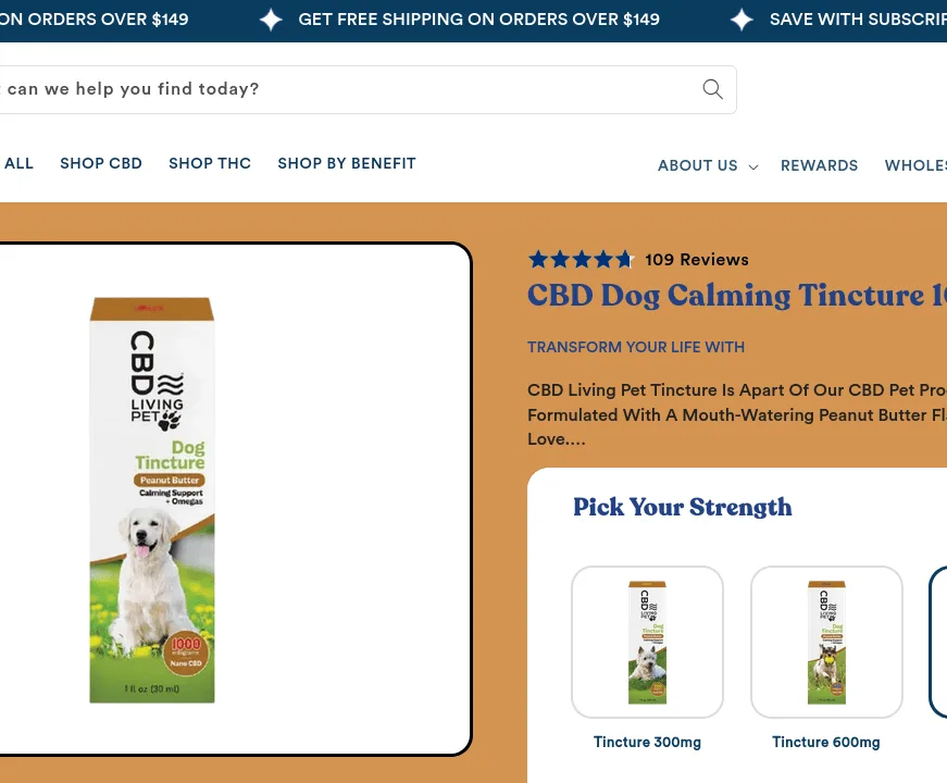 Living CBD Dog Calming Tincture image 2