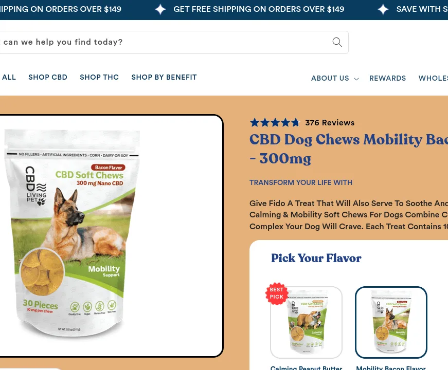 Living CBD Dog Chews Calming Peanut Butter image 2