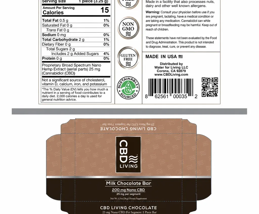 Living CBD Milk Chocolate Bar image 2