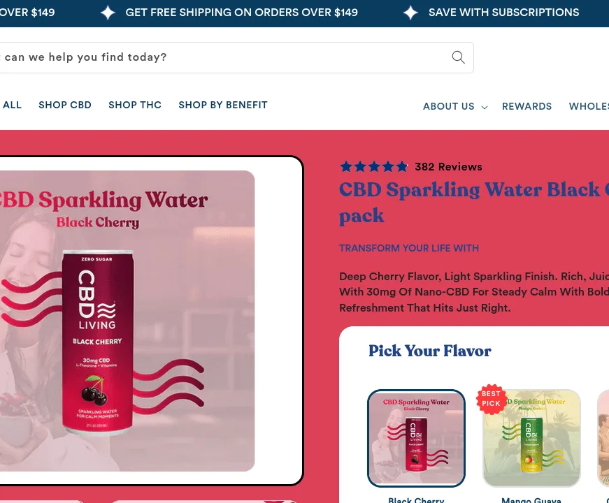 Living Black Cherry CBD Sparkling Water image 4