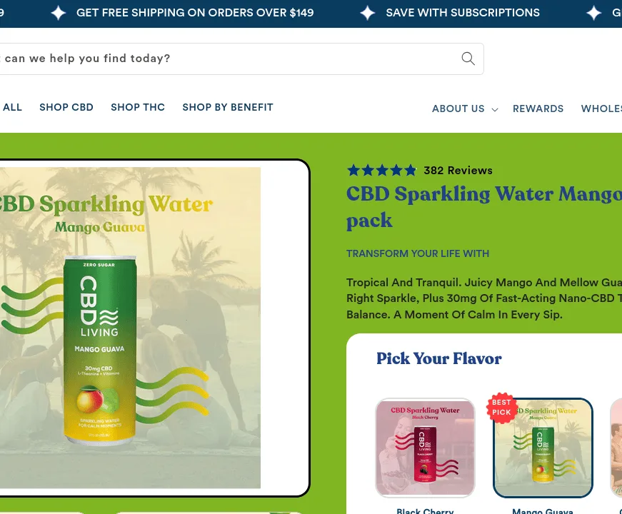 Living CBD Sparkling Water Mango Guava image 4