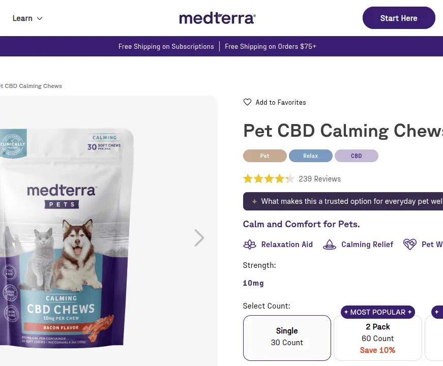 Medterra Pet CBD Calming Chews image 3