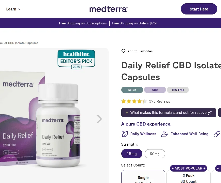 Medterra Daily Relief CBD Isolate Capsules image 4