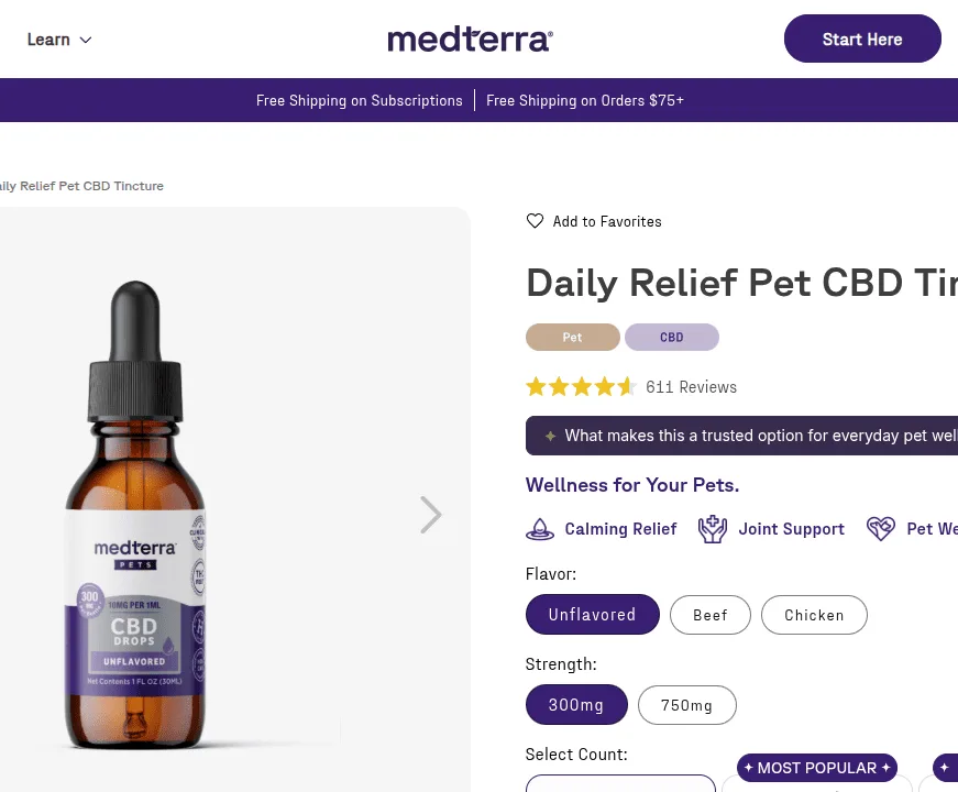 Medterra Daily Relief Pet CBD Tincture image 3