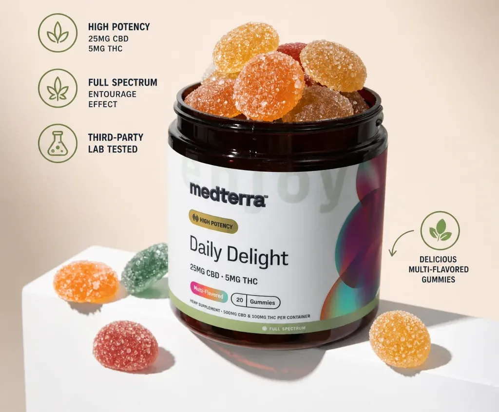 Medterra Daily Delight 5mg THC Gummies image 2
