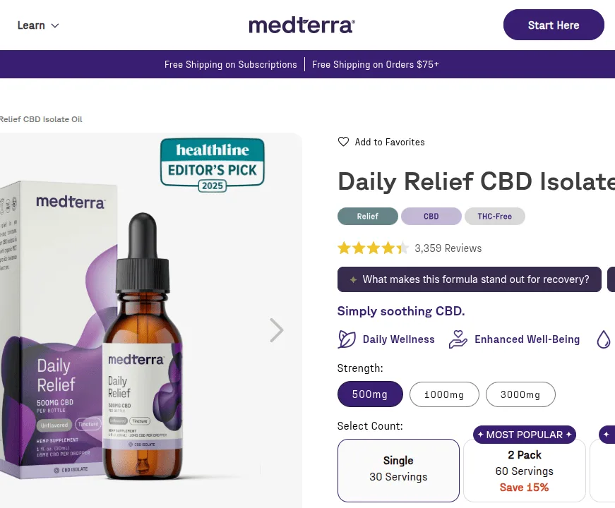 Medterra Daily Relief CBD Isolate Oil image 4